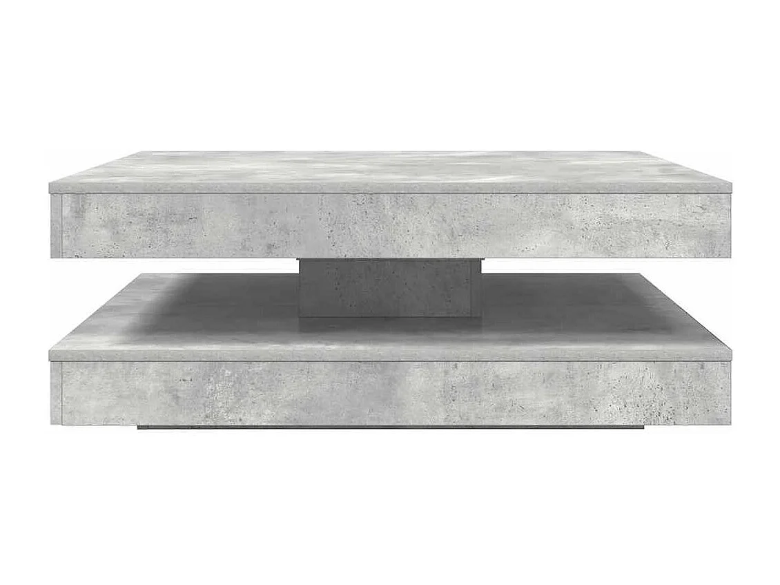 Table basse salon-Table d'appoint rotative à 360 degrés gris béton 90x90x34,5 cm SHL9440
