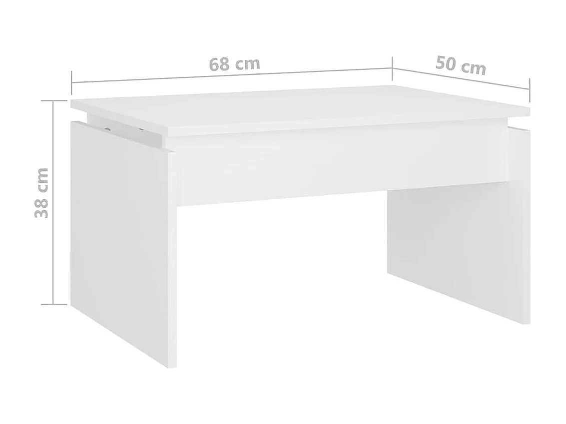 Table basse salon-Table d'appoint blanc 68x50x38 cm bois d'ingénierie SHL56314