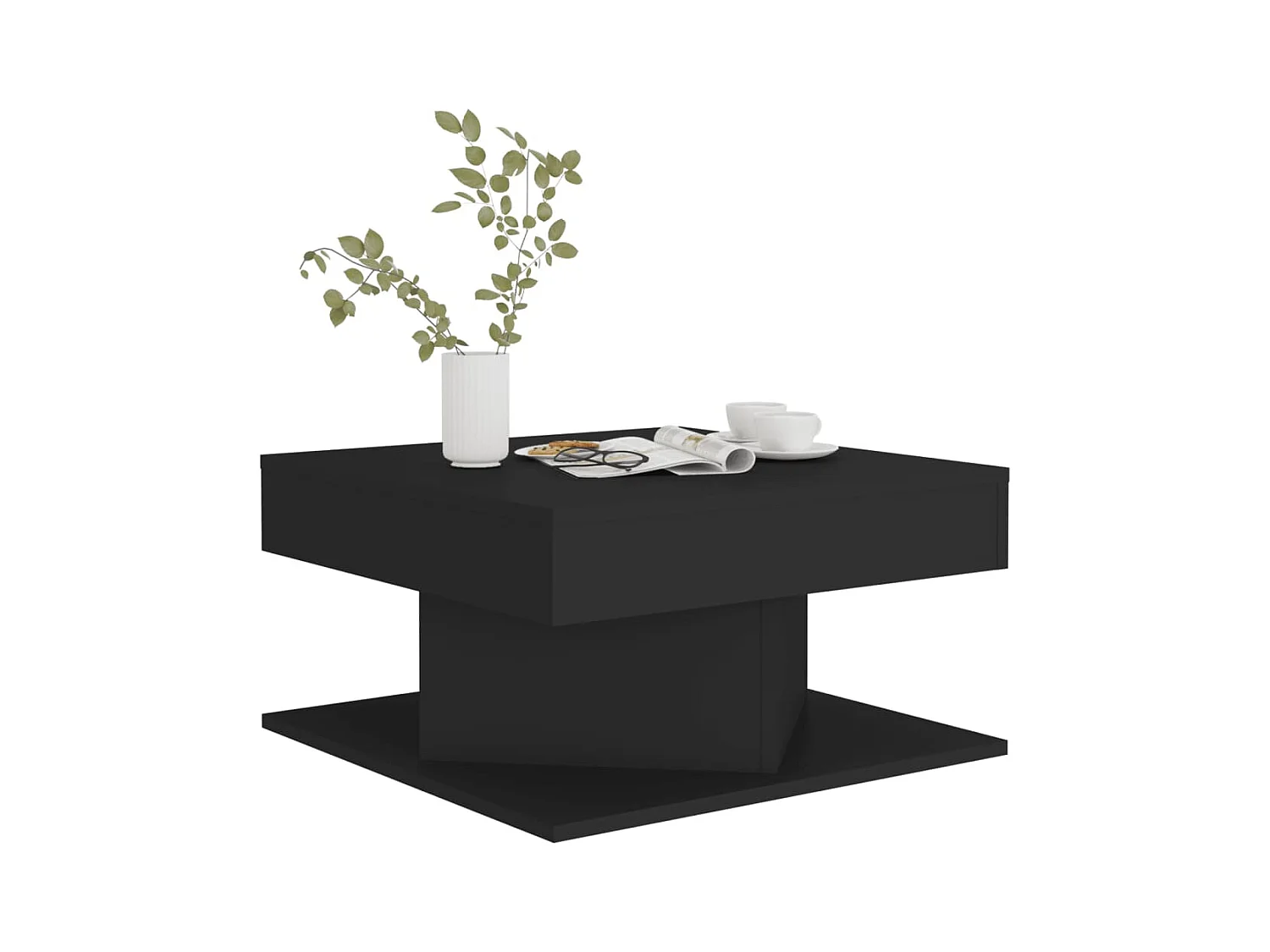 Table basse salon-Table d'appoint Noir 57x57x30 cm Bois d'ingénierie SHL67580