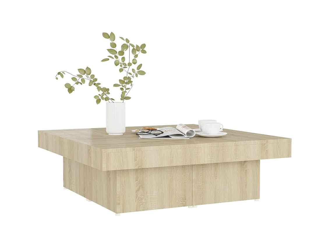 Table basse salon-Table d'appoint chêne sonoma 90x90x28 cm bois d'ingénierie SHL81535