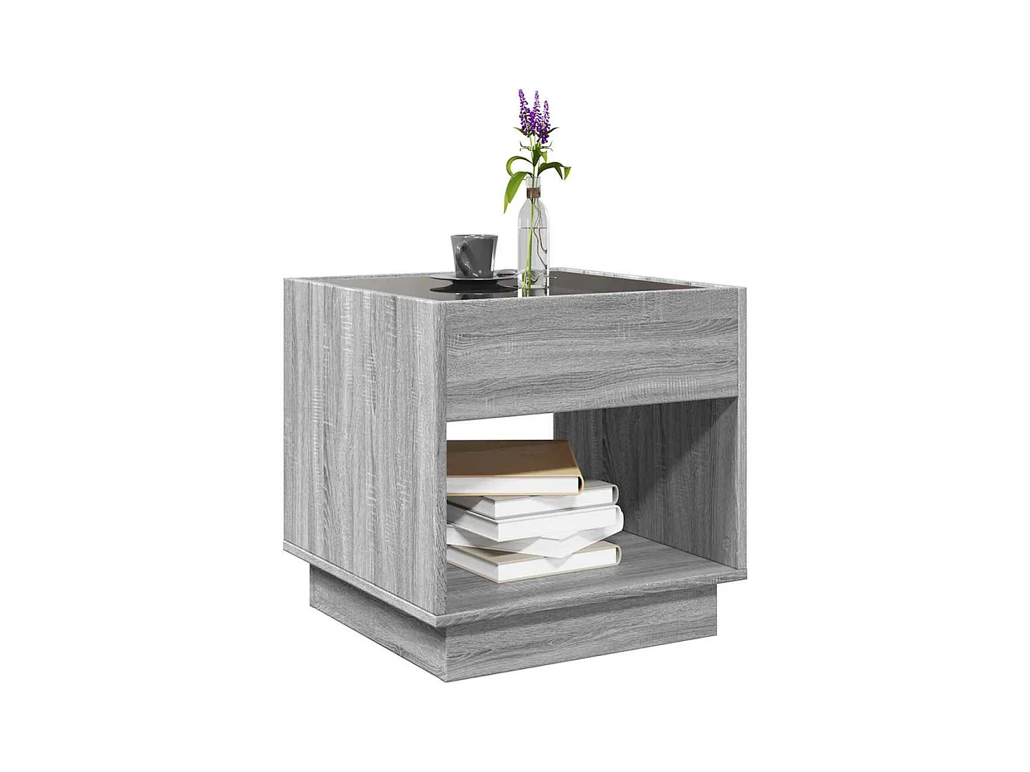 Mesa de centro-Mesa auxiliar madera de ingeniería gris Sonoma 60x60x30 cm SHL4860