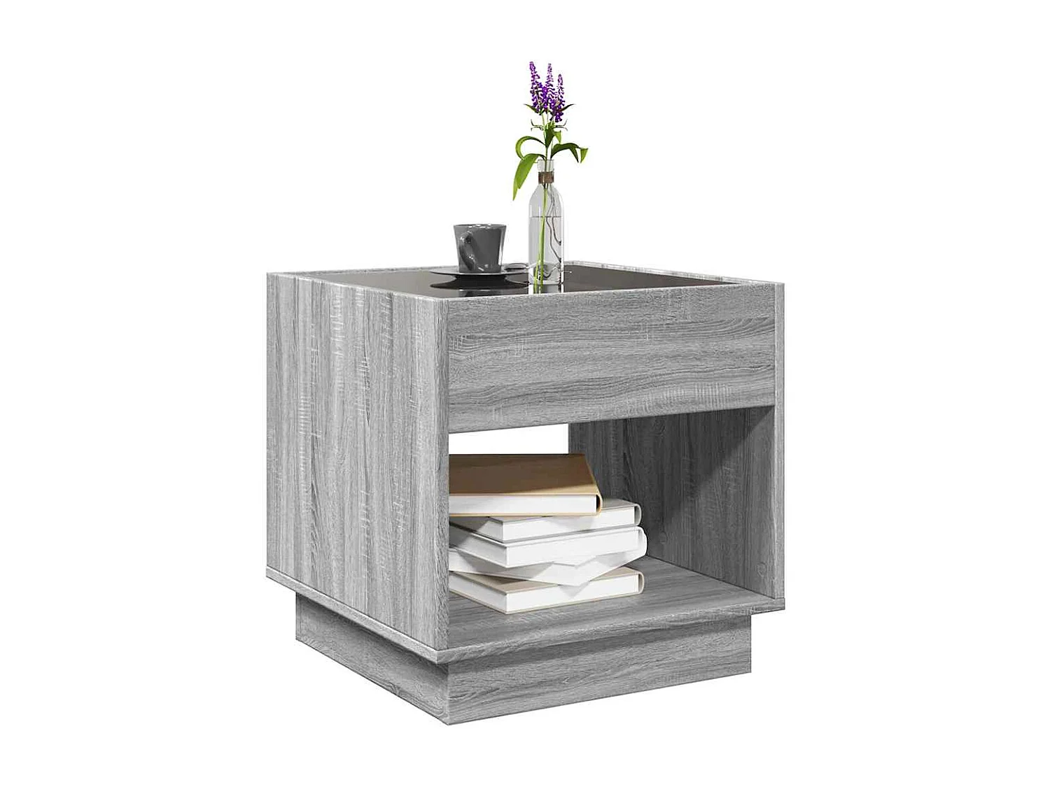 Couchtisch mit Infinity-LED | Beistelltische | Sofatisch Grau Sonoma 50x50x50 cm SHL85224