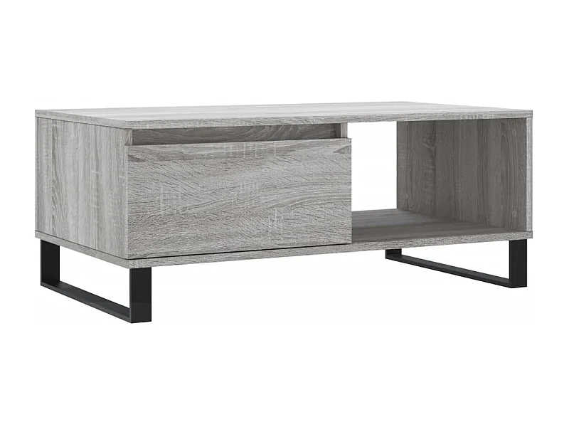 Mesa de centro | Mesa auxiliar madera ingeniería metal gris Sonoma 70x50x50 cm SHL2083