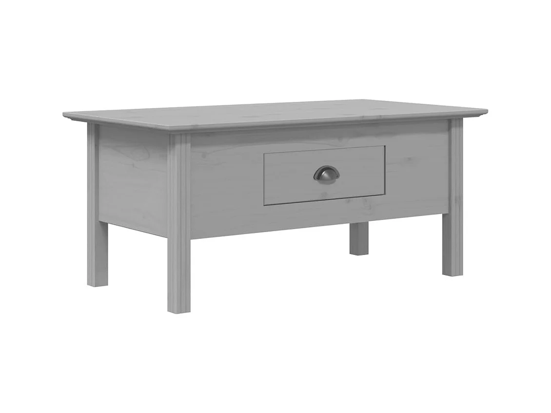 Table basse salon-Table d'appoint BODO gris 100x55x46 cm bois de pin massif SHL30108