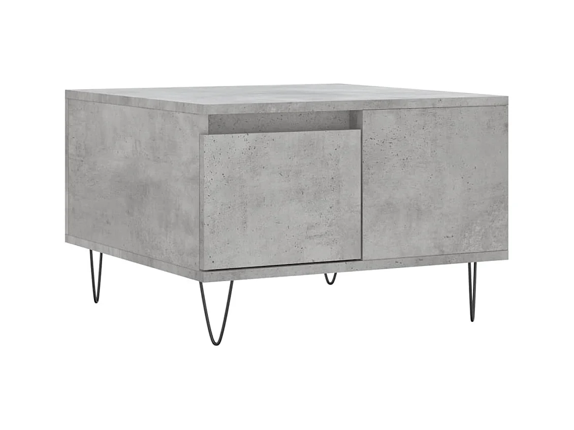 Mesa de centro | Mesa de apoio 55x55x36.5 cm derivados madeira cinzento cimento