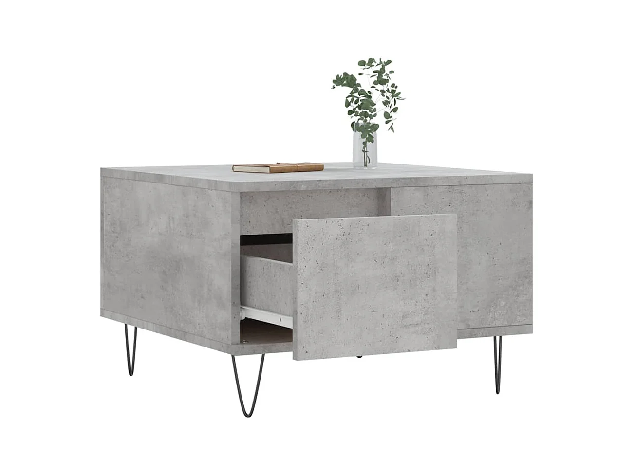 Mesa de centro | Mesa auxiliar madera ingeniería metal roble Sonoma 100x50x45cm SHL858626