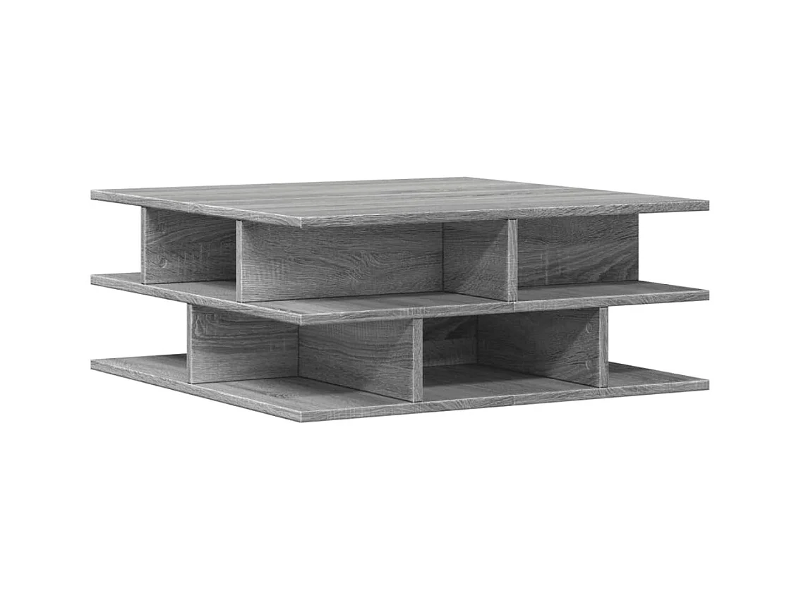 Mesa de centro-Mesa auxiliar de madera maciza de pino negro 60x50x35 cm SHL356051