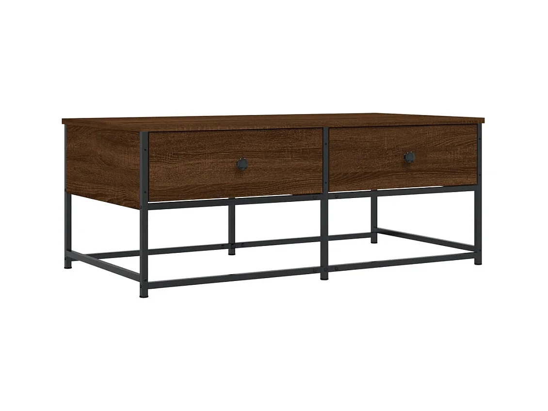 Table basse salon-Table d'appoint chêne marron 100x51x40 cm bois d'ingénierie SHL87298