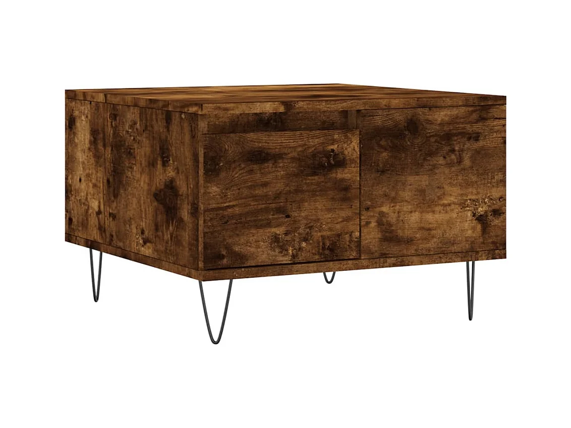 Table basse salon-Table d'appoint chêne fumé 55x55x36,5 cm bois d'ingénierie SHL77327