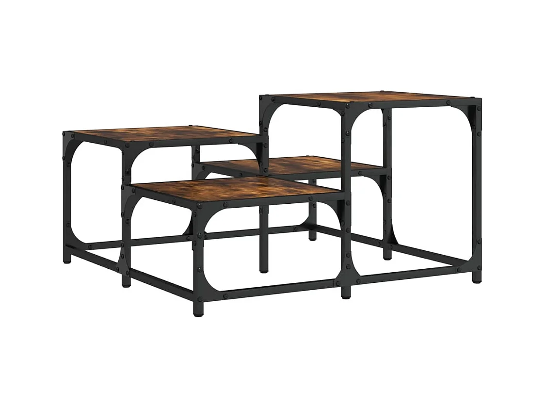 Mesa de centro-Mesa auxiliar de madera maciza de acacia 90x50x40 cm SHL2600