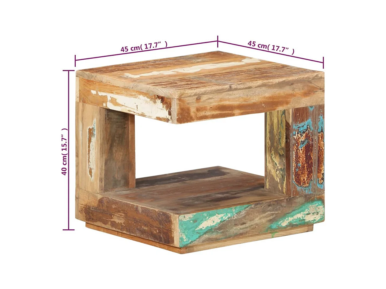 Mesa de centro | Mesa auxiliar 80x40x35 cm madera maciza de mango rugosa SHL363743