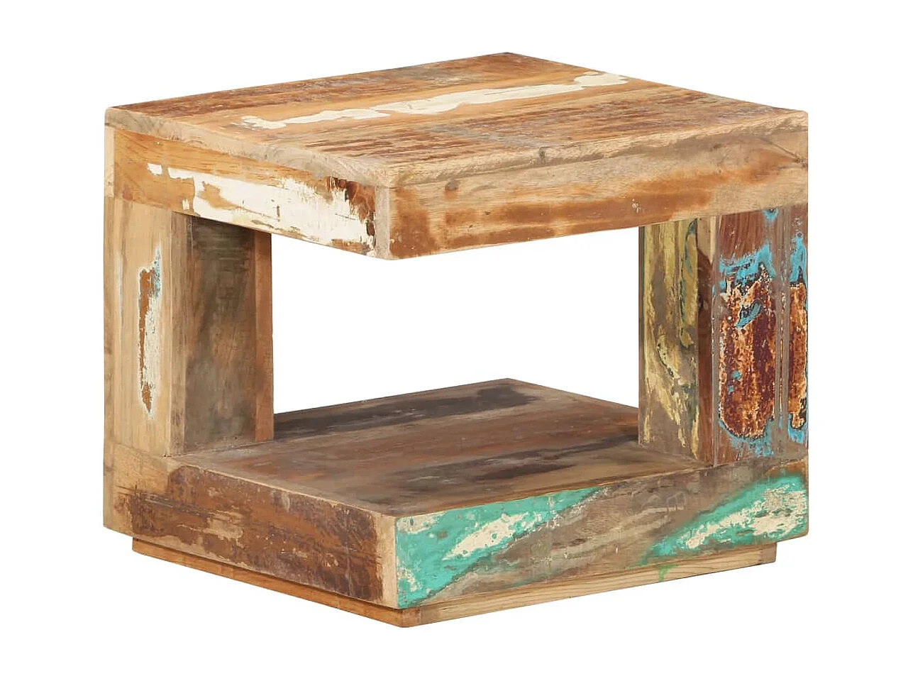 Couchtisch-Beistelltisch-Sofatisch 45x45x40 cm Altholz Massiv SHL93138