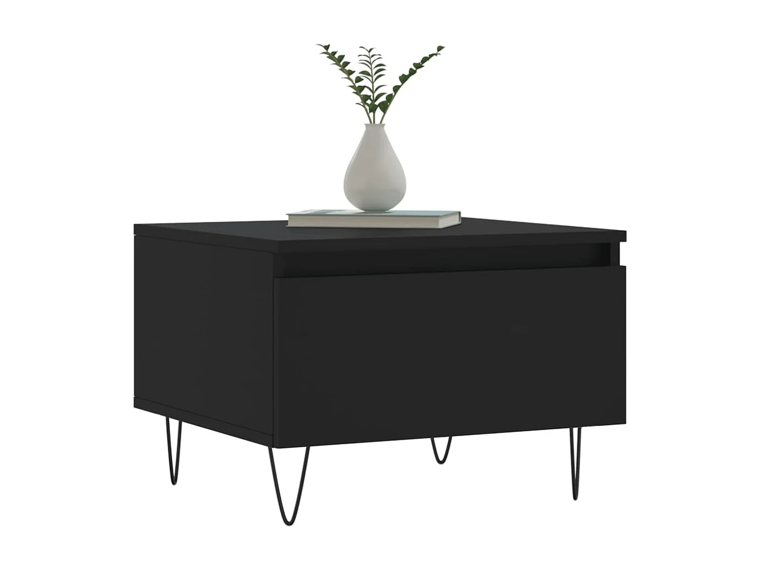 Mesa de centro | Mesa auxiliar madera maciza de mango negra 80x50x40 cm SHL2380