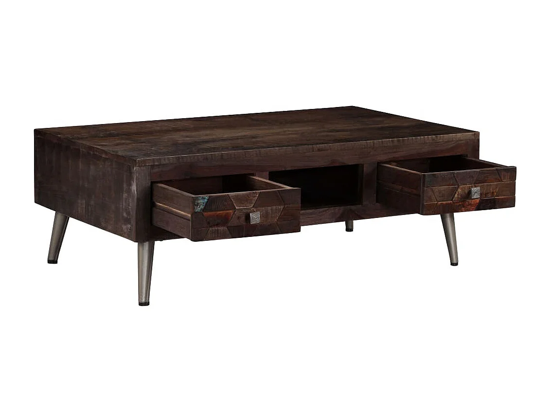 Couchtisch-Beistelltisch-Sofatisch Altholz Massiv 100x60x35 cm SHL59023