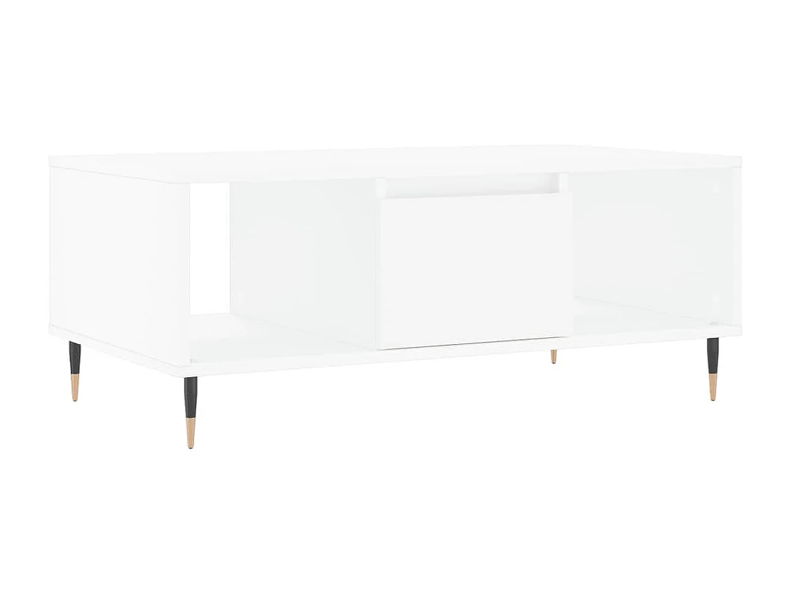 Couchtisch-Wohnzimmertisch-Beistelltische Weiß 90x50x36,5 cm Holzwerkstoff SHL64359