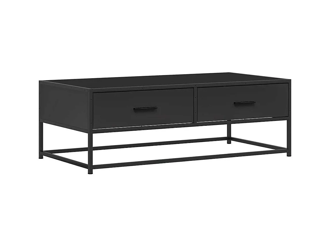 Table basse salon-Table d'appoint noir 100x50x35 cm bois d'ingénierie et métal SHL64311