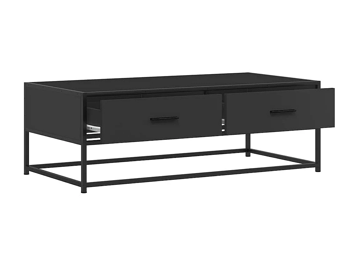 Table basse salon-Table d'appoint noir 100x50x35 cm bois d'ingénierie et métal SHL64311