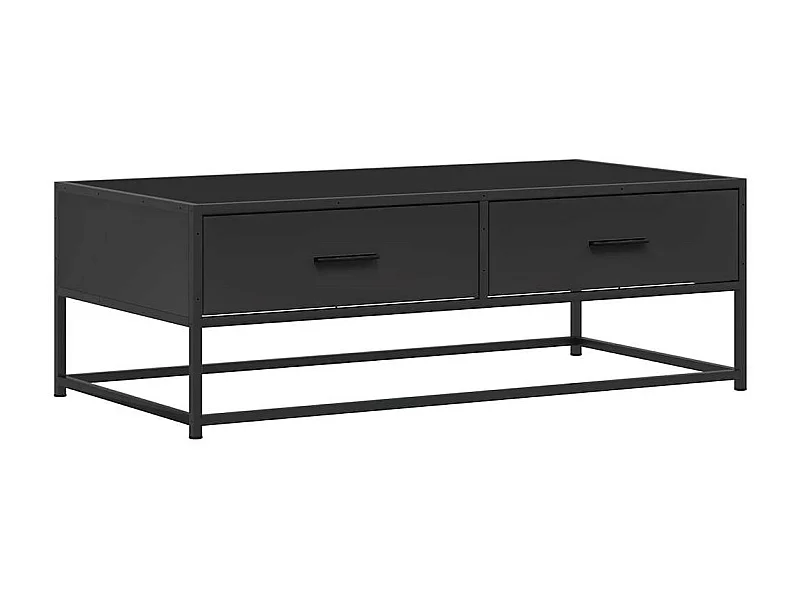 Table basse salon-Table d'appoint noir 100x50x35 cm bois d'ingénierie et métal SHL64311