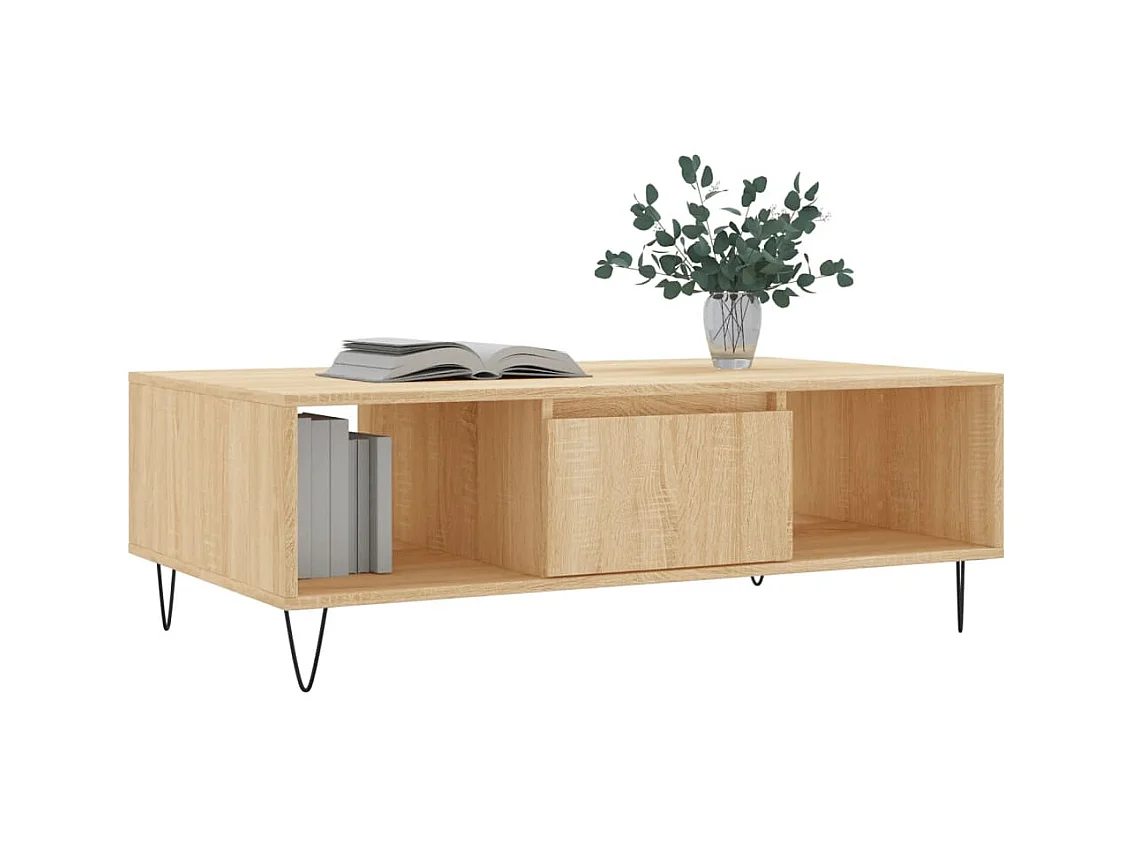 Mesa de centro | Mesa auxiliar madera de ingeniería marrón roble 102x44,5x50 cm SHL1531