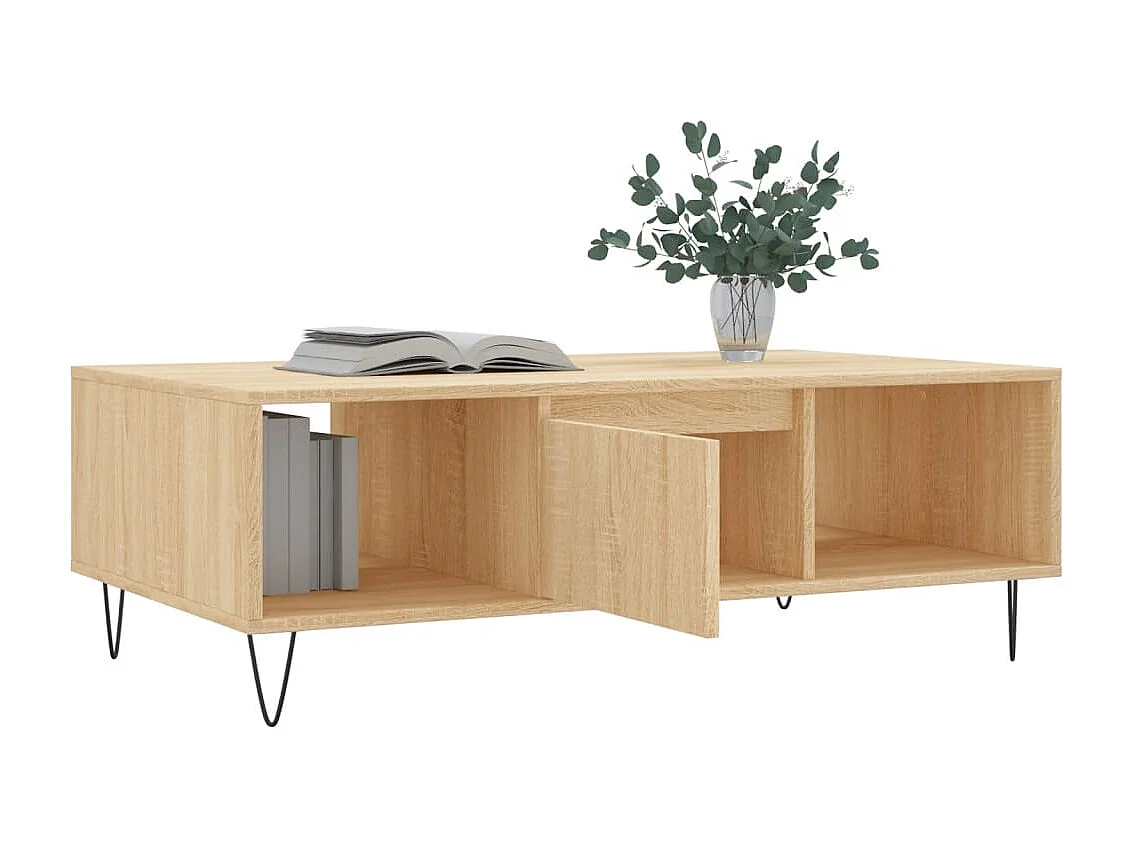 Table basse salon-Table d'appoint chêne sonoma 104x60x35 cm bois d'ingénierie SHL58833