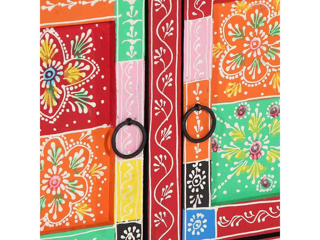 Couchtisch-Wohnzimmertisch-Beistelltische Mehrfarbig 90x50x40 cm Massivholz Mango SHL13860