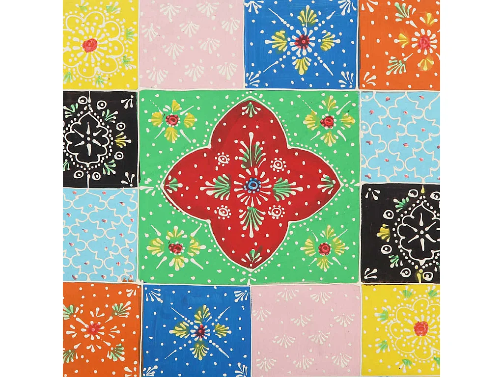 Couchtisch-Wohnzimmertisch-Beistelltische Mehrfarbig 90x50x40 cm Massivholz Mango SHL13860