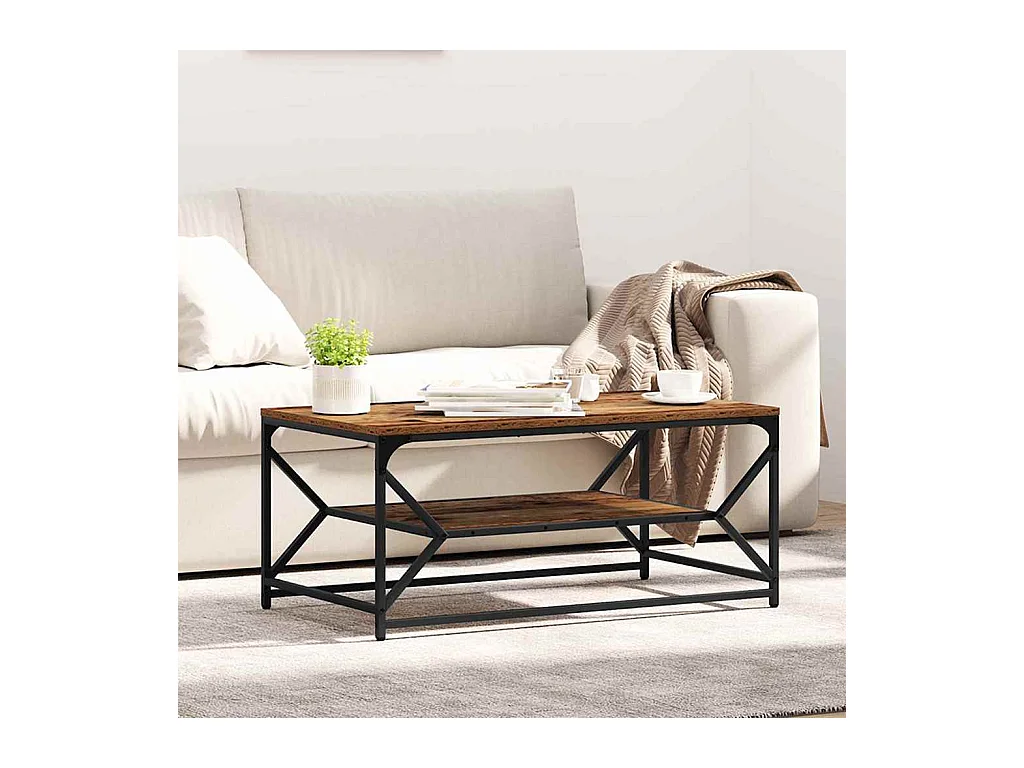 Mesa de centro-Mesa auxiliar-Mesita de centro madera de ingeniería gris hormigón 60x60x31,5 cm SHL676738