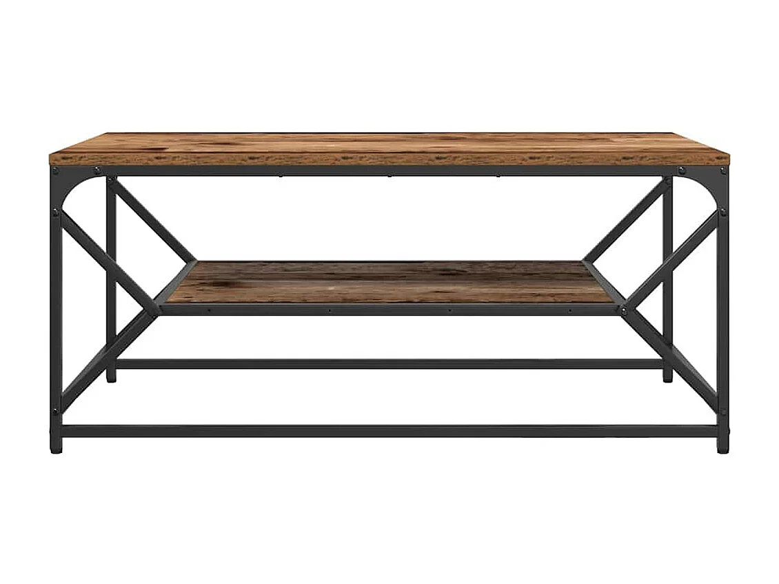 Salontafel | Koffietafel Oud hout 90 x 50 x 40 cm Engineered hout en staal