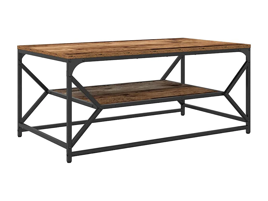 Salontafel | Koffietafel Oud hout 90 x 50 x 40 cm Engineered hout en staal