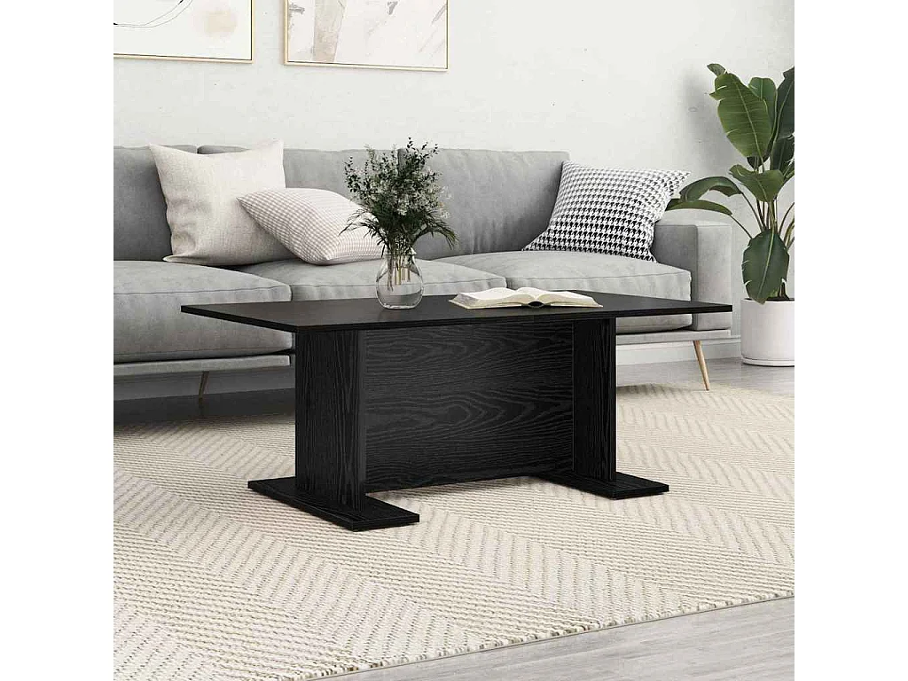 Mesas de centro | Mesas auxiliares 2 uds madera de ingeniería negro 50x46x35 cm SHL3836