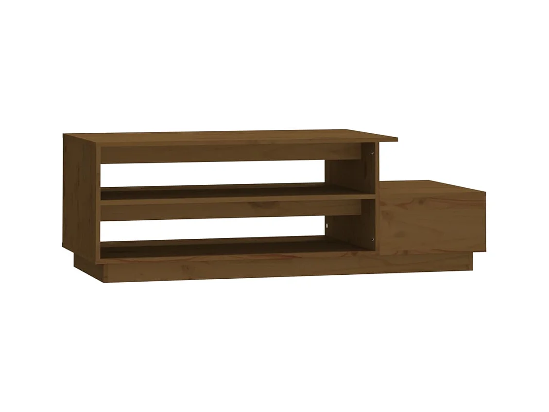 Table basse salon-Table d'appoint Marron miel 120x50x40,5 cm Bois massif de pin SHL74583