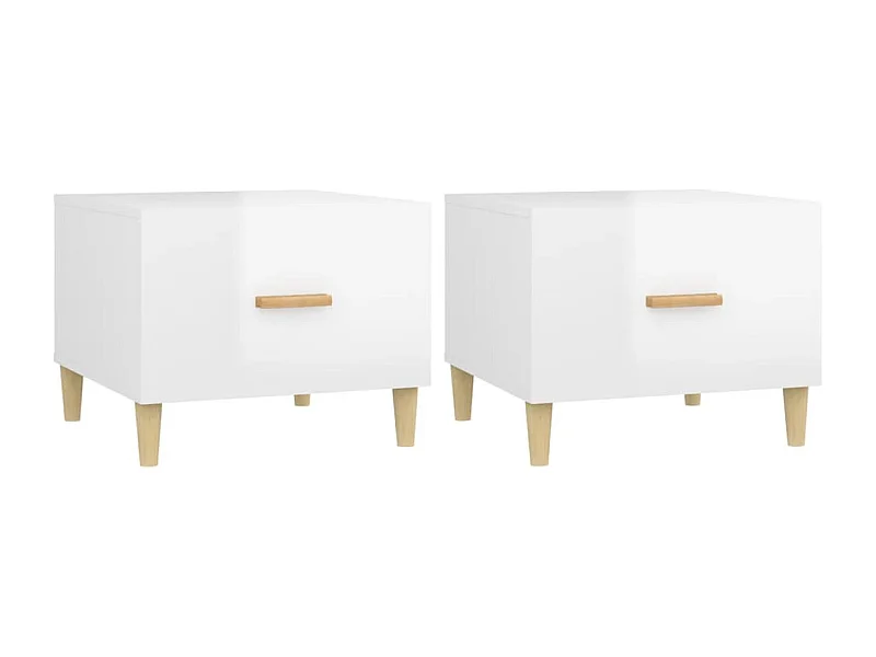 Mesa de centro | Mesa auxiliar madera contrachapada blanco 55x55x36,5 cm SHL2865