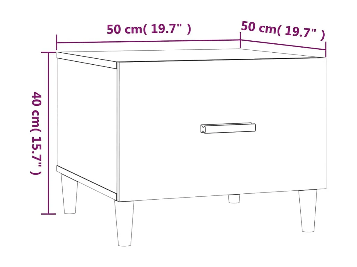 Couchtisch 2er Set-Sofatisch-Beistelltische Hochglanz-Weiß 50x50x40 cm Holzwerkstoff SHL92742