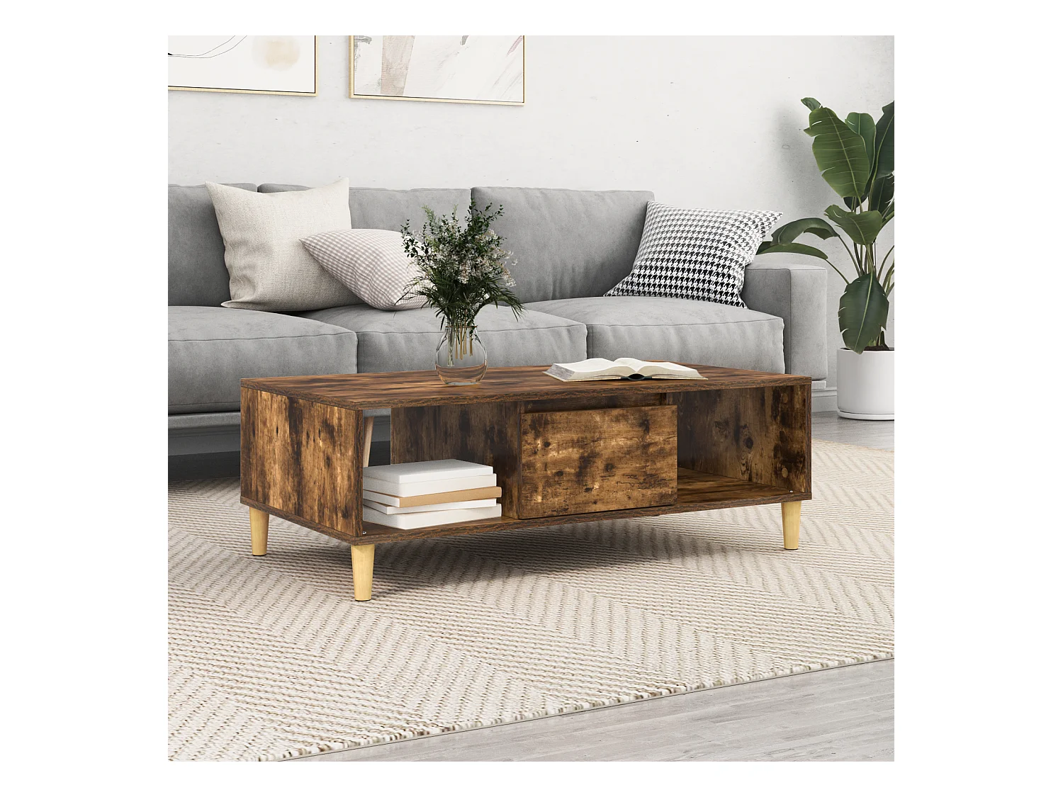 Mesas de centro | Mesas auxiliares 2 uds madera ingeniería gris Sonoma 50x46x50 cm SHL1638