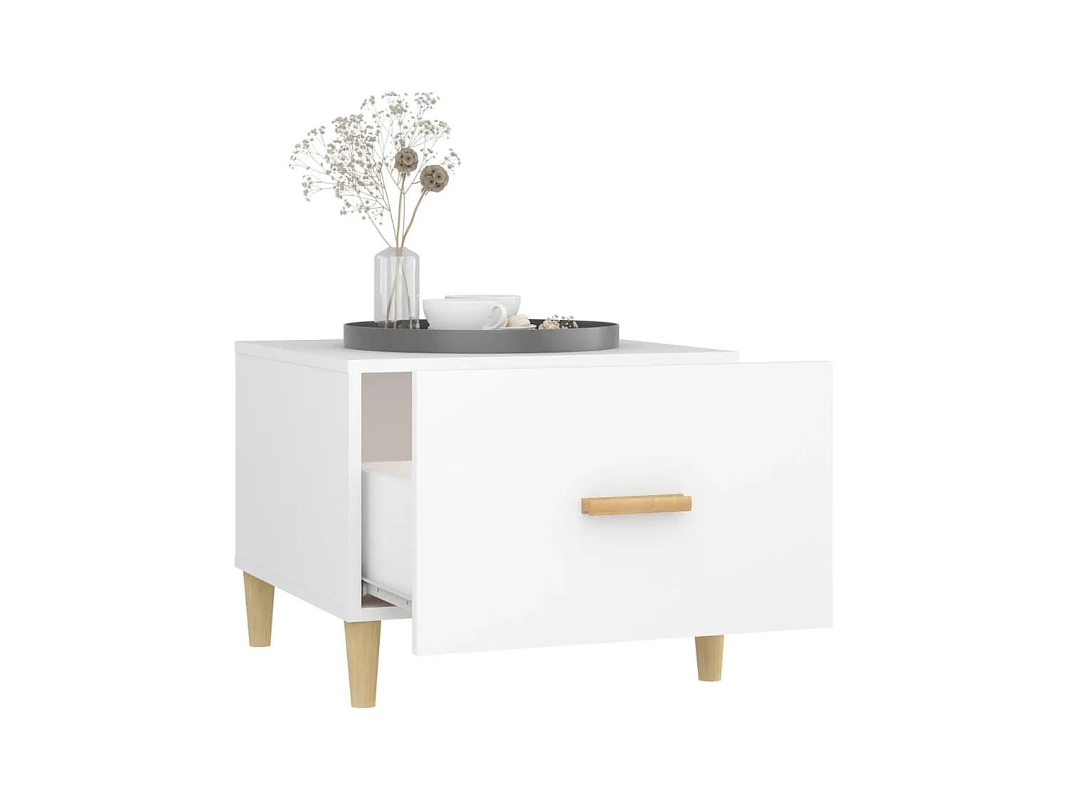 Mesa de centro | Mesa auxiliar madera contrachapada blanco 102x50x40 cm SHL414951