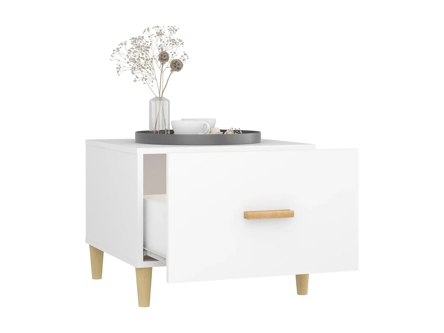 Mesa de centro | Mesa auxiliar madera contrachapada blanco 102x50x40 cm SHL414951