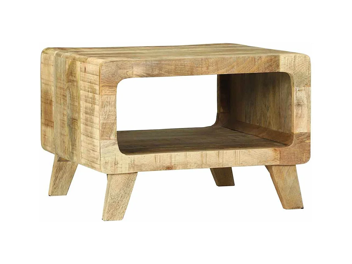 Table basse salon-Table d'appoint 50x50x35 cm en Bois de Manguier Massif SHL65302