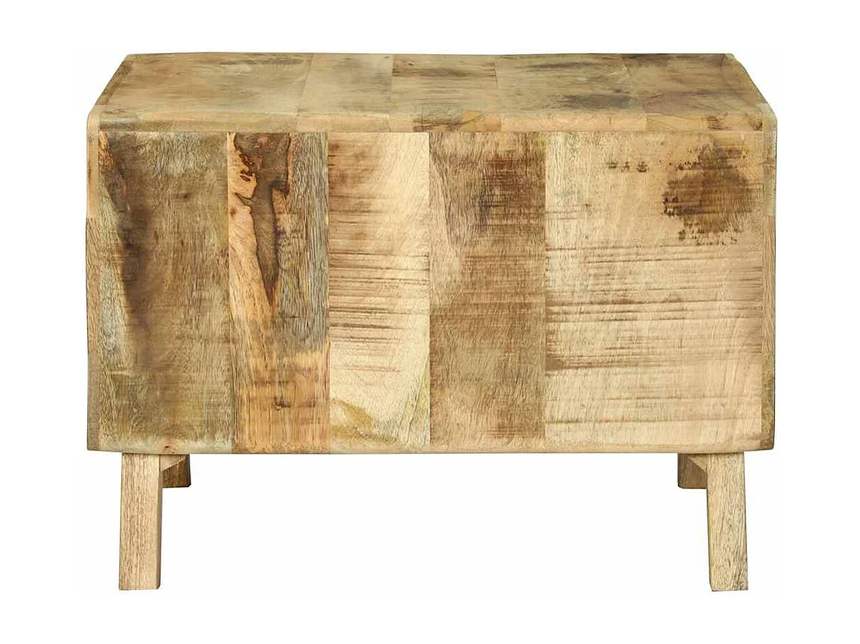 Couchtisch-Wohnzimmertisch-Beistelltische Braun 50x50x35 cm Raues Mango-Massivholz SHL11764