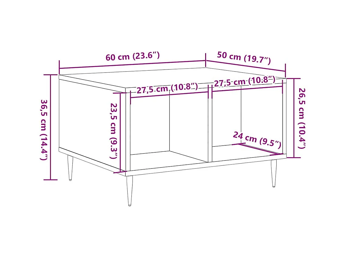 Mesa de centro-Mesa auxiliar vidrio templado blanco 100x50x35 cm SHL4208