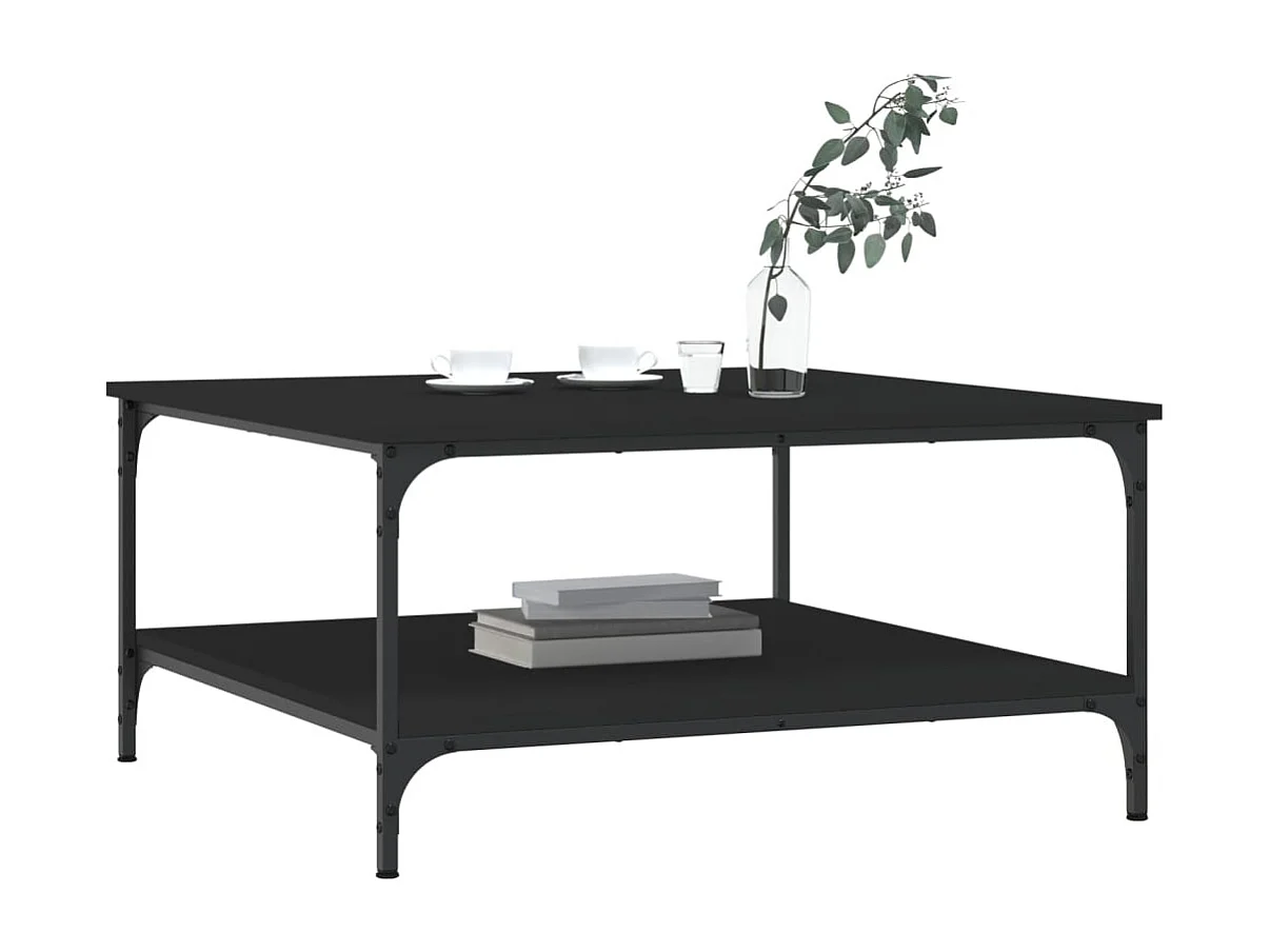 Table basse salon-Table d'appoint noir 80x80x40 cm bois d'ingénierie SHL20786