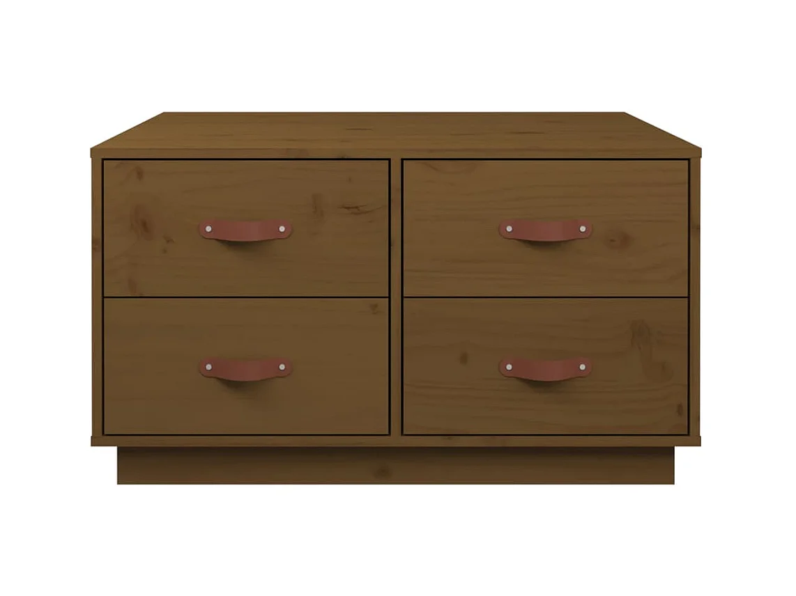 Mesa de centro | Mesa de apoio 80x80x45 cm pinho maciço castanho mel