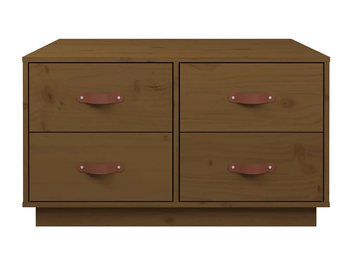 Couchtisch-Wohnzimmertisch-Beistelltische Honigbraun 80x80x45 cm Massivholz Kiefer SHL70932