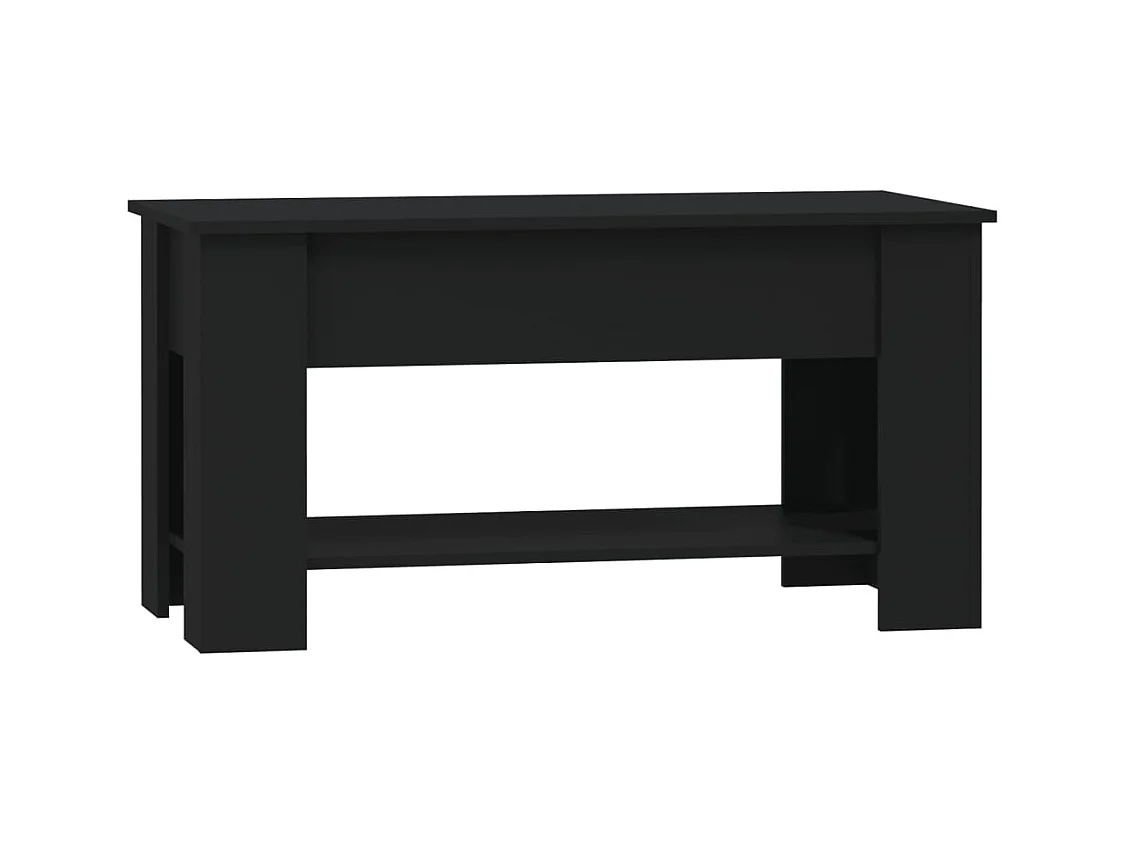 Mesa de centro | Mesa de apoio 101x49x52 cm madeira processada preto