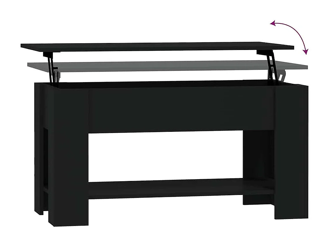 Tavolino da Salotto-Tavolino da Caffè Laterale Nero 101x49x52 cm in Legno Multistrato SHL29288