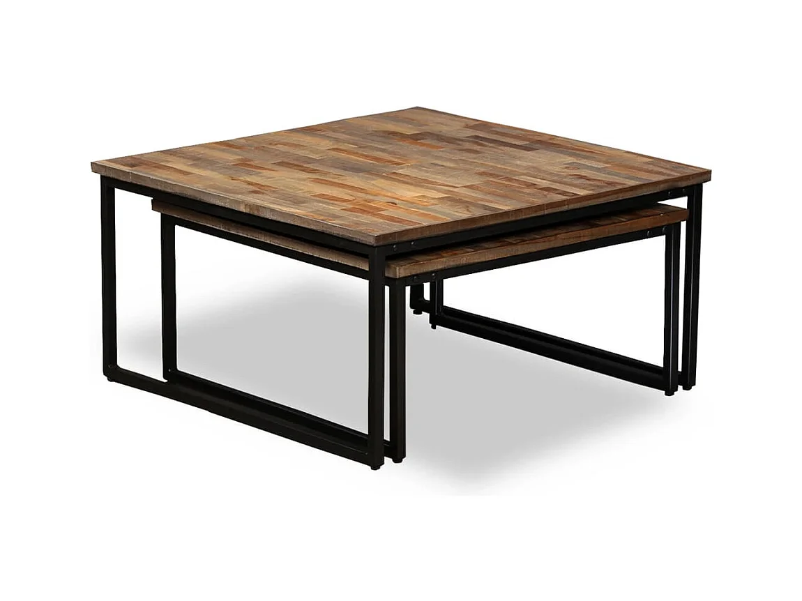 Mesa de centro | Mesa de café | Mesa auxiliar 3 piezas Natural 49x49x30 cm SHL4737