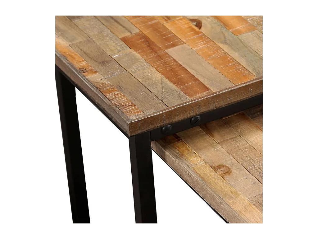Mesa de centro | Mesa de café | Mesa auxiliar 3 piezas Natural 49x49x30 cm SHL4737