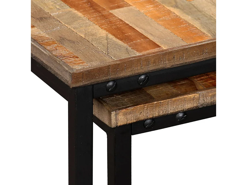 Mesa de centro | Mesa de café | Mesa auxiliar 3 piezas Natural 49x49x30 cm SHL4737