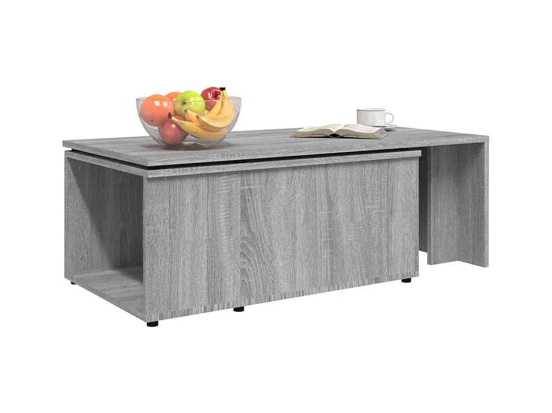 Mesa de centro | Mesa auxiliar madera contrachapada gris Sonoma 80x50x40 cm SHL174914