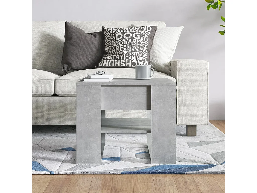 Couchtisch-Sofatisch-Beistelltische Betongrau 55,5x55x45 cm Holzwerkstoff SHL1749