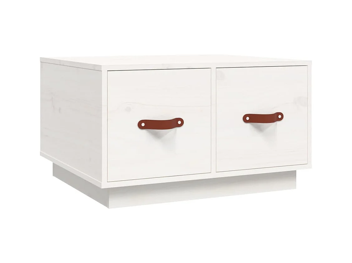 Table basse salon-Table d'appoint Blanc 60x53x35 cm Bois massif de pin SHL87590